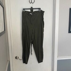 Calvin Klein Olive Paper Bag Trousers